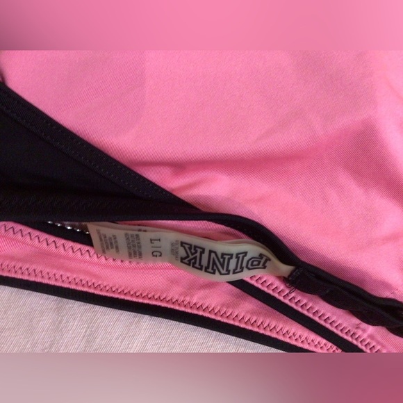 Viictoria’s secret PINK Black and Pink Embellished Bikini Top size L - Picture 4 of 4